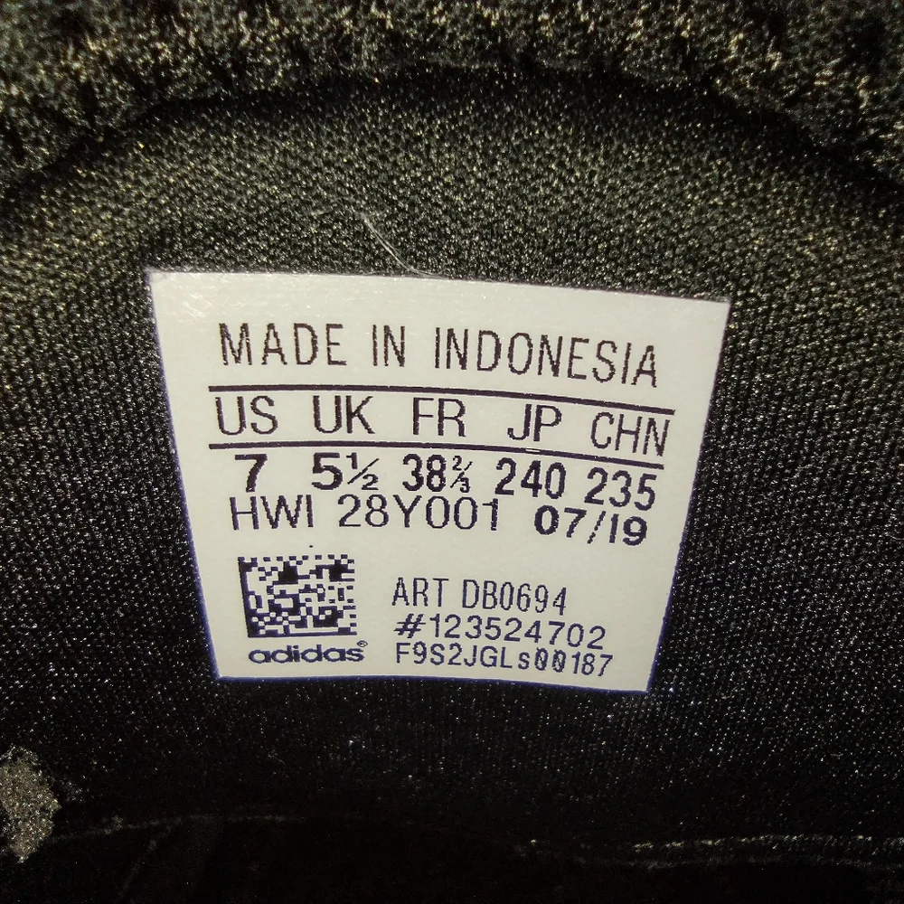 SOLD🌹adidas CLOUDFOAM PURE SHOES Sz 7 Med Blk/Blk/White Pull-on NEVER WORN - Picture 8 of 8